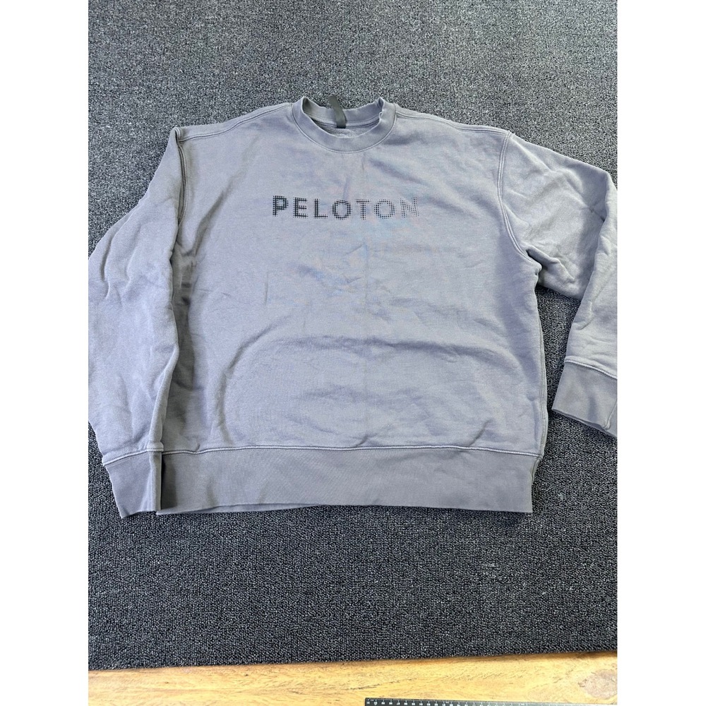 Adidas Peloton Mens XL Sweatshirt Charcoal Grey Graphic Crewneck Pullover XL
